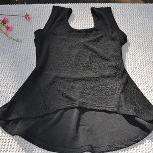 black peplum top